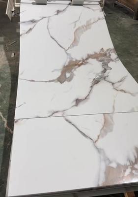 2.8mm Modern PVC uv marble sheets Easy Install SPC Wall Panel Luxury For Interior Decorative